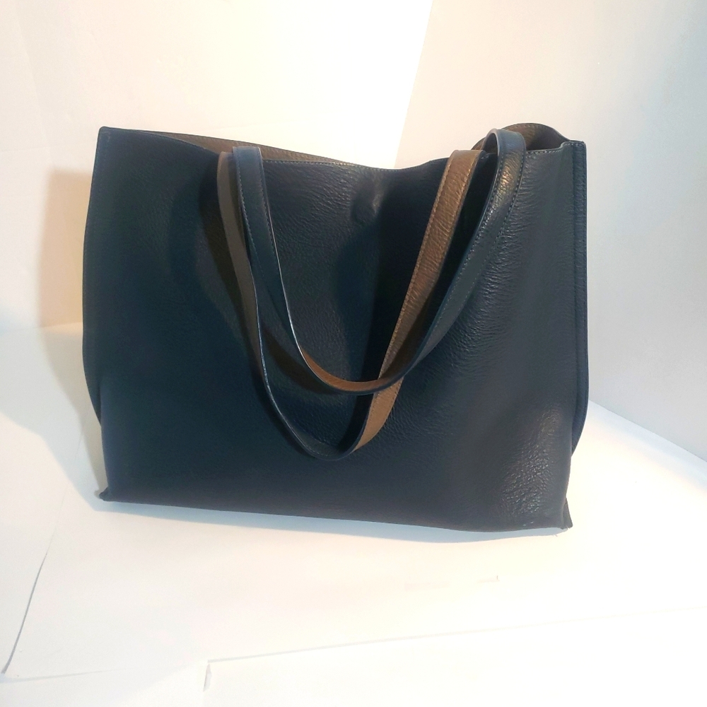 Large Blue / Tan.Reversible Tote/ Shopper Bag